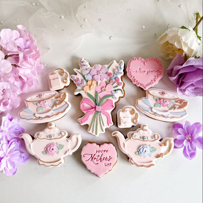 Elegant Tea Cup 3D Cookie Stamp and Cutter - suitable for two tone effect