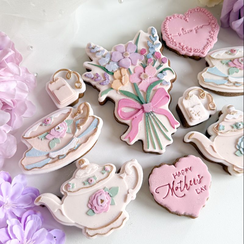 Elegant Tea Cup 3D Cookie Stamp and Cutter - suitable for two tone effect