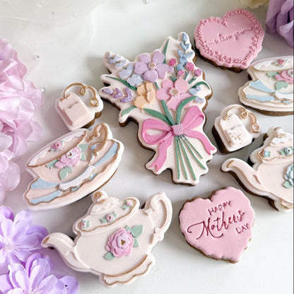 Elegant Tea Cup 3D Cookie Stamp and Cutter - suitable for two tone effect