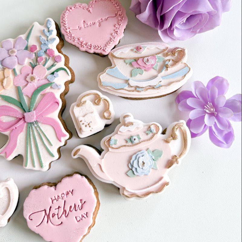 Happy Mother's Day Heart Cookie Stamp and Cutter