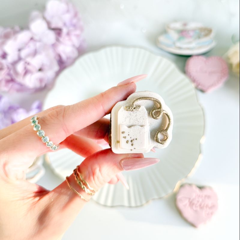 Mini Tea Bag 3D Cookie Stamp and Cutter - suitable for two tone effect