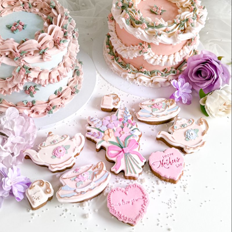 Elegant Tea Cup 3D Cookie Stamp and Cutter - suitable for two tone effect