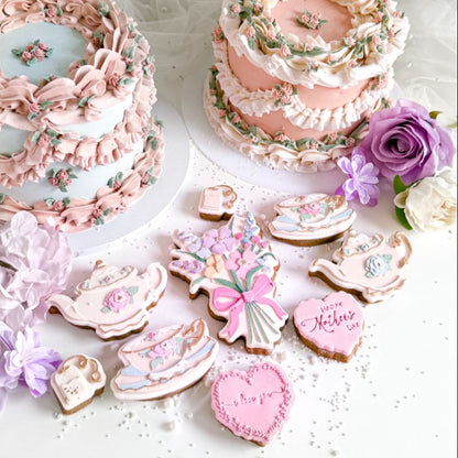 Elegant Tea Cup 3D Cookie Stamp and Cutter - suitable for two tone effect