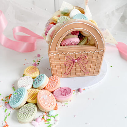 3D Easter Egg Basket Set Cookie Cutter and Embosser