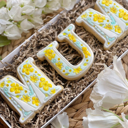 Large Floral MUM Mother's Day Cookie Cutter and Stamp