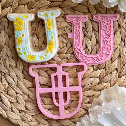Large Floral MUM Mother's Day Cookie Cutter and Stamp