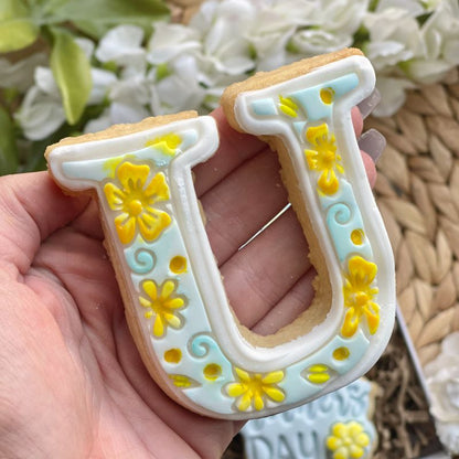 Large Floral MUM Mother's Day Cookie Cutter and Stamp