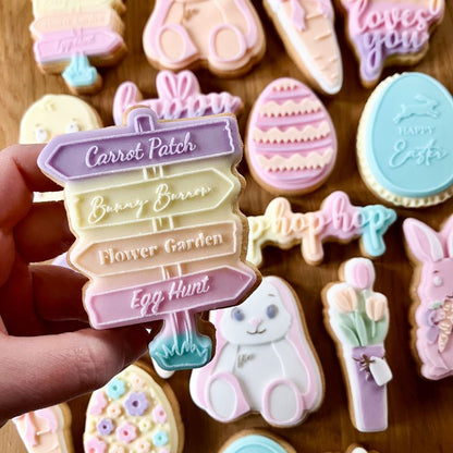 Easter Spring Sign Post Cookie Cutter and Embosser