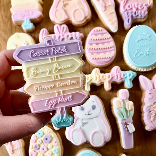 Easter Spring Sign Post Cookie Cutter and Embosser