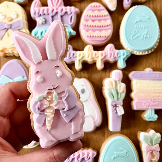 Easter Rabbit with Carrot 3D Cookie Stamp and Cutter - suitable for two tone effect