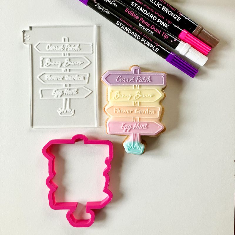 Easter Spring Sign Post Cookie Cutter and Embosser