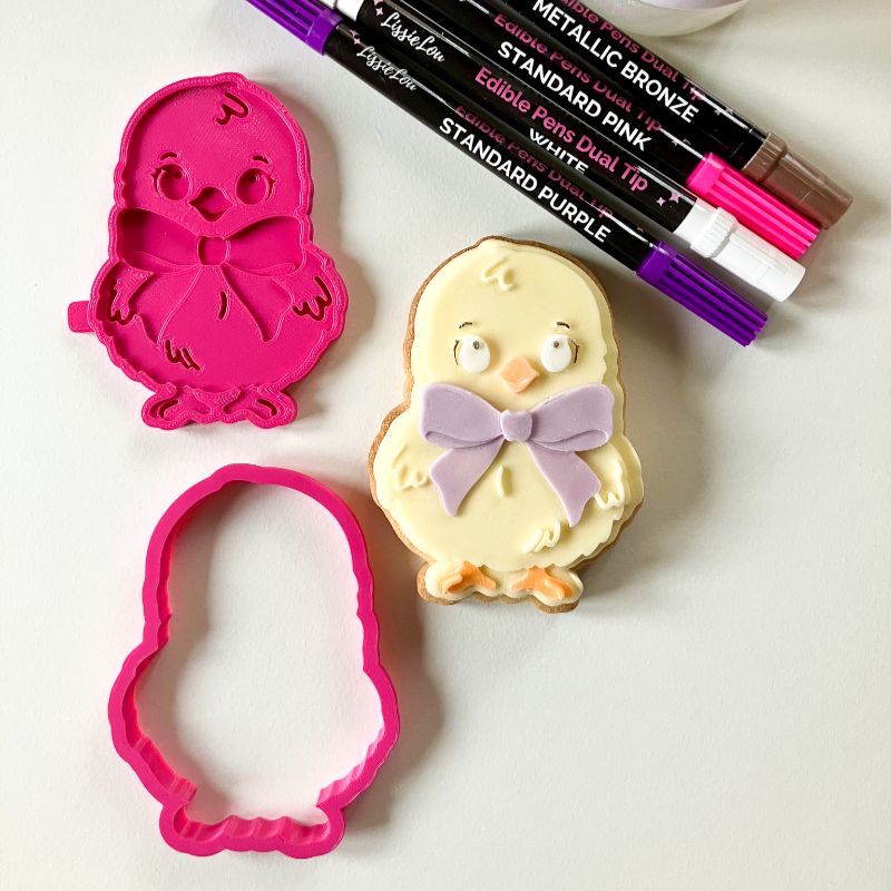 Cute Chick Easter 3D Cookie Stamp and Cutter - suitable for two tone effect