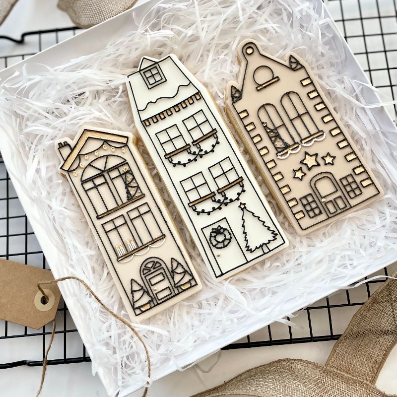 Christmas House Set Cookie Cutter and Embosser