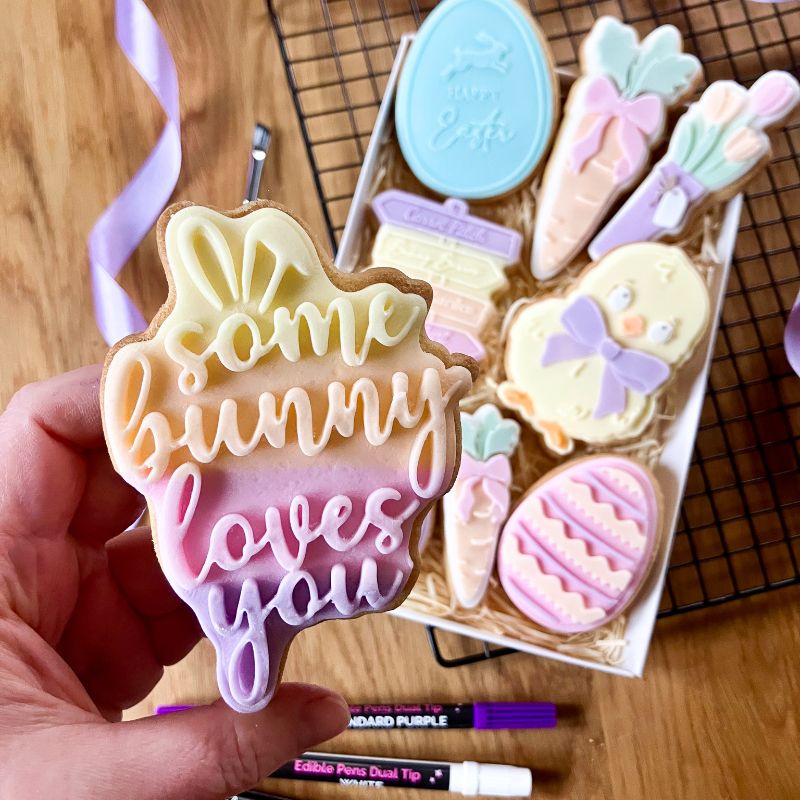 Some Bunny Loves You Easter 3D Cookie Stamp and Cutter - suitable for two tone effect