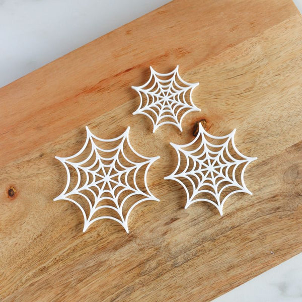 Spider Webs Cake Motifs Pack of 3 Premium 3mm Acrylic
