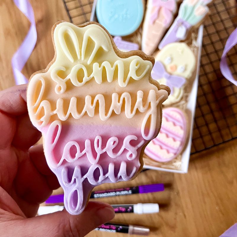 Some Bunny Loves You Easter 3D Cookie Stamp and Cutter - suitable for two tone effect