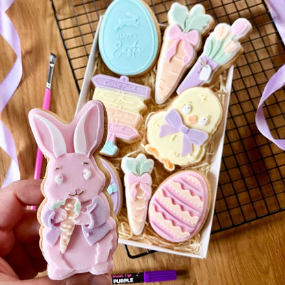 Easter Rabbit with Carrot 3D Cookie Stamp and Cutter - suitable for two tone effect