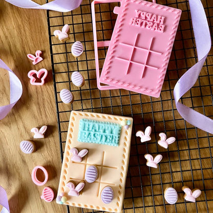 Noughts and Crosses Easter Tic Tac Toe Set Cookie Cutter and Stamp
