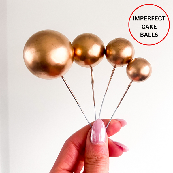 Imperfect Cake Balls Set of 4 - Metallic Antique Gold