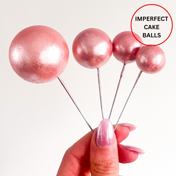 Imperfect Cake Balls Set of 4 - Glitter Pink