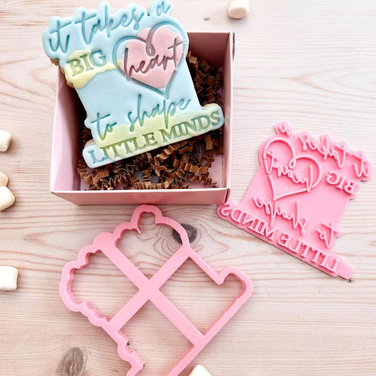 It Takes a Big Heart Teacher Cookie Cutter and Stamp 