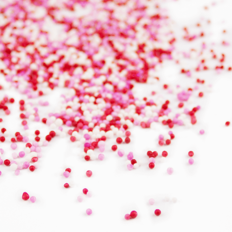 Red, Pink and White Hundreds and Thousands Sprinkles