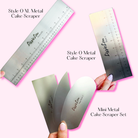 Mini Metal, Style 0 and Style 0 XL Cake Scraper Bundle