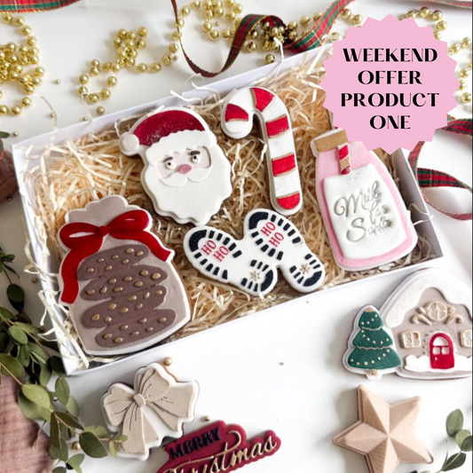 PINK WEEKEND OFFER PRODUCT 1: Christmas Eve Bundle of 3D Stamps and Cutters - Set of 5 items