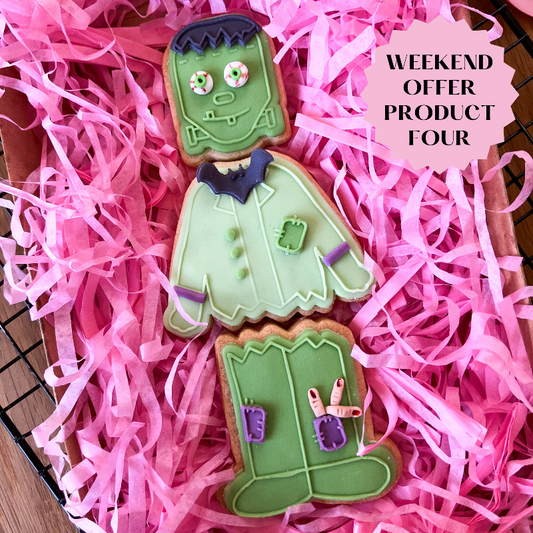 PINK WEEKEND OFFER PRODUCT 4: Frankenstein Puzzle Set Halloween Cookie Cutter and Embosser