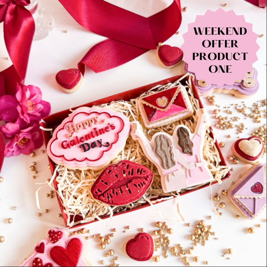 PINK WEEKEND OFFER PRODUCT 1: Galentine's Bundle 3D Cookie Stamp and Cutter - suitable for two tone effect - Set of 8 items