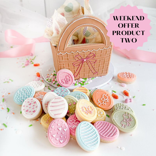 PINK WEEKEND OFFER PRODUCT 2: 3D Easter Egg Basket Set Cookie Cutter and Embosser