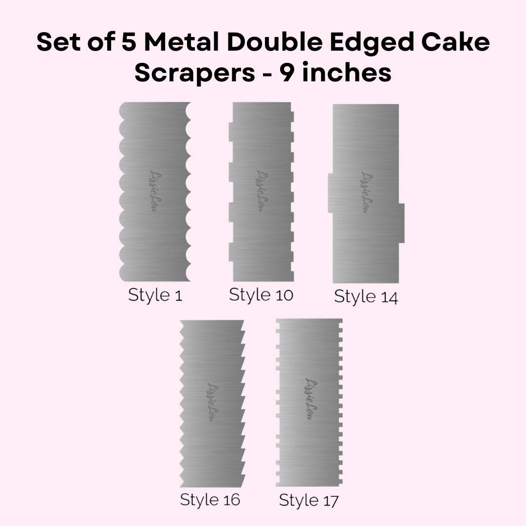 Set of 5 Metal Double Edged Cake Scrapers