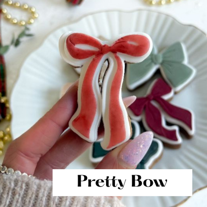 The Large Bow Collection – Set of 6 3D Cookie Stamp and Cutter - suitable for two tone effect
