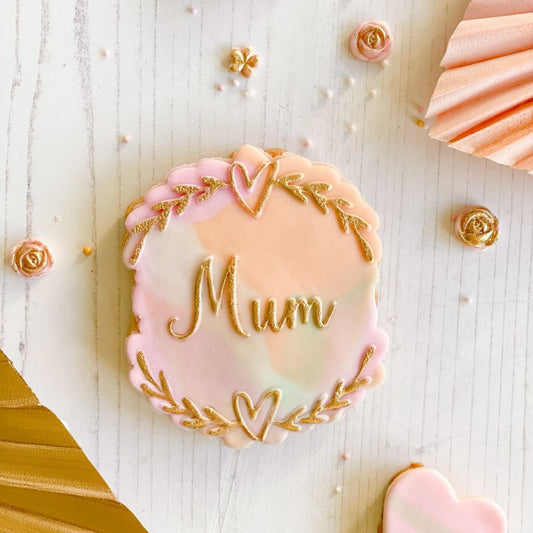 Mum with Heart and Vine Border Mother's Day Cookie Cutter and Embosser