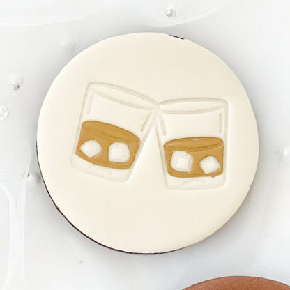 Mini Whiskey Glasses Father's Day Cookie Stamp