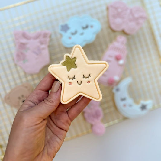 Cute Star Baby Shower Cookie Cutter and Stamp