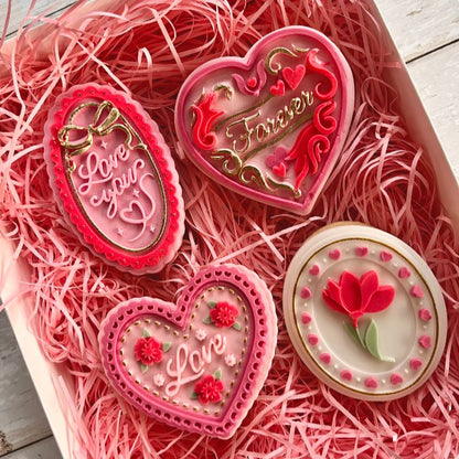 PINK WEEKEND OFFER PRODUCT 1: The Whimsical Valentine's Bundle by Bakes+Whimsy 3D Cookie Stamp and Cutter - Set of 8 items