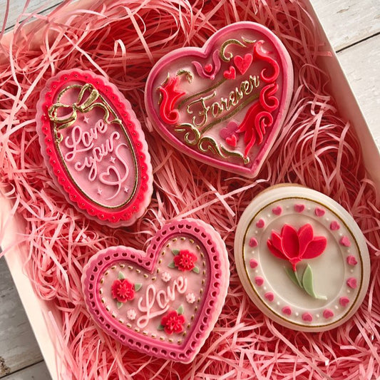 PINK WEEKEND OFFER PRODUCT 1: The Whimsical Valentine's Bundle by Bakes+Whimsy 3D Cookie Stamp and Cutter - Set of 8 items