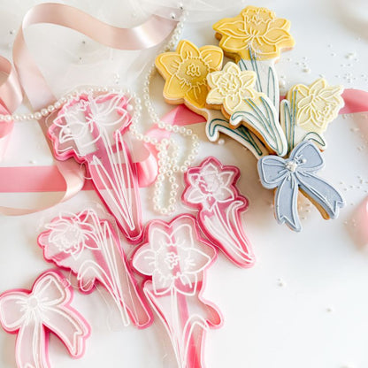 Daffodil Bouquet Flower Set Easter Spring Cookie Cutters & Embossers