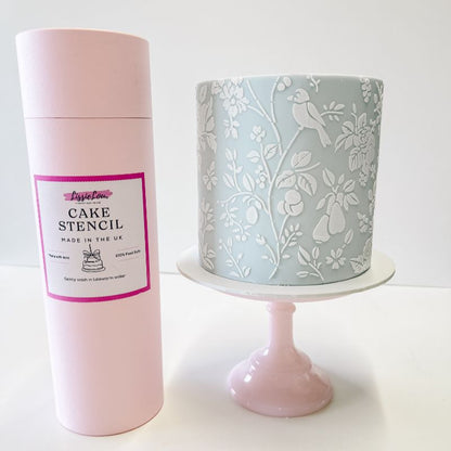 Garden of Eden Full Wrap Cake Stencil design by Erzulie Cakes