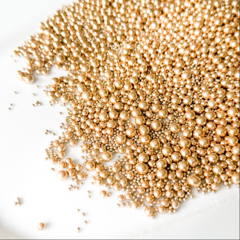 Gold Bright Shine Ball Sprinkles - Mixed Sizes