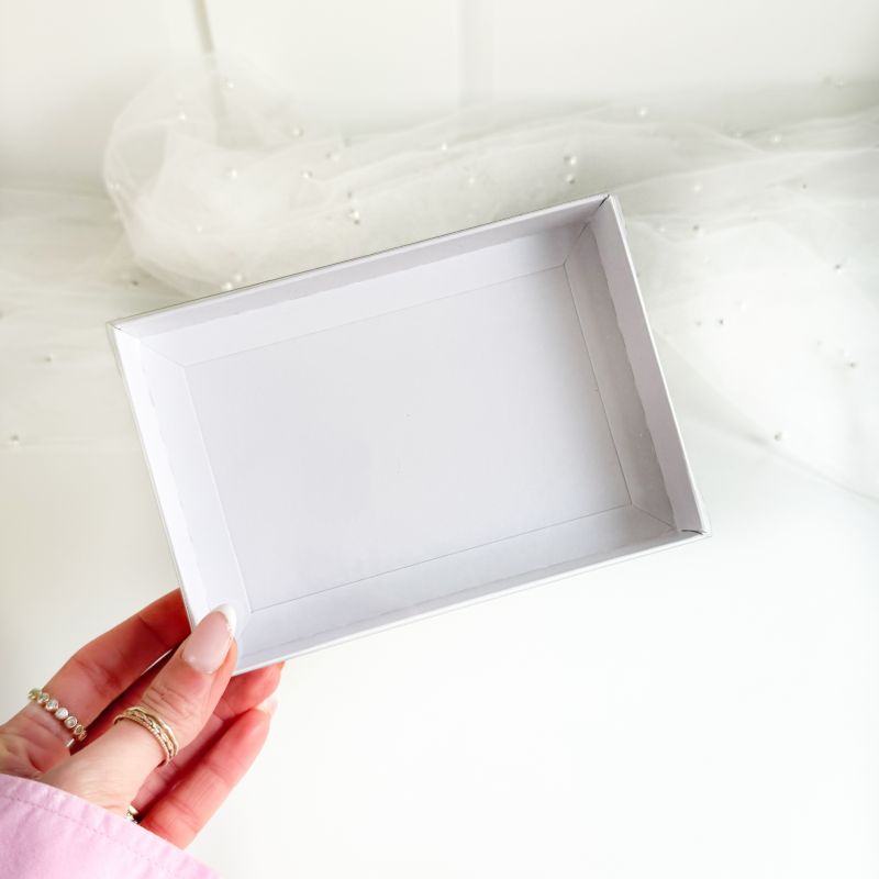 White C6 Rectangle Cookie Boxes with Clear Lid - 165mm x 115mm x 26mm