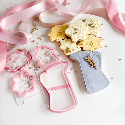 Daffodil Jug Flower Set Easter Spring Cookie Cutters & Embossers