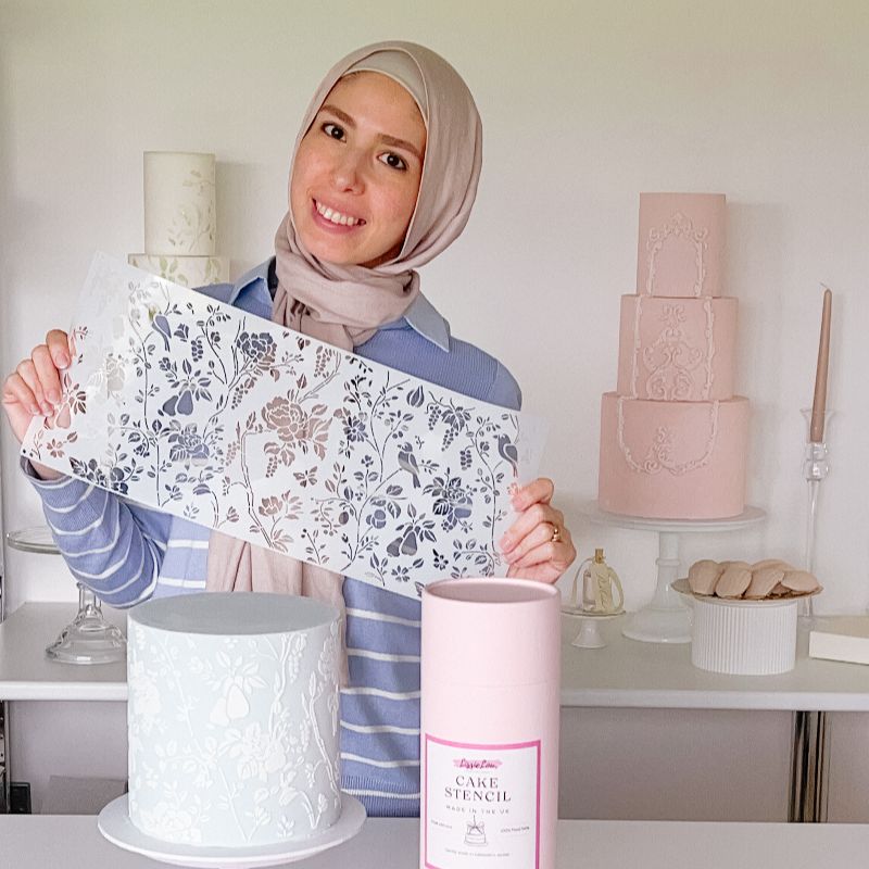 Garden of Eden Full Wrap Cake Stencil design by Erzulie Cakes