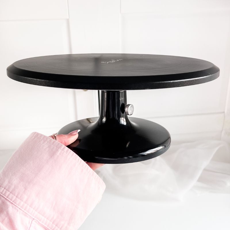 LissieLou Professional Cake Decorating Metal Turntable with Stop Mechanism