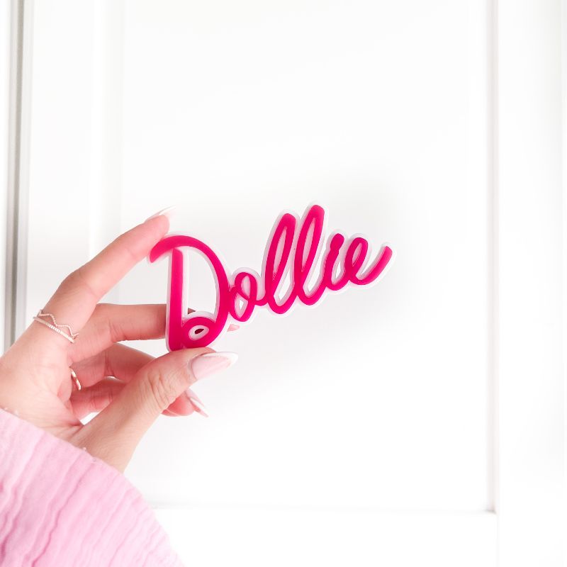 Dolls Range Font Double Layer Custom Cake Topper or Cake Motif Premium 3mm Acrylic or Birch Wood