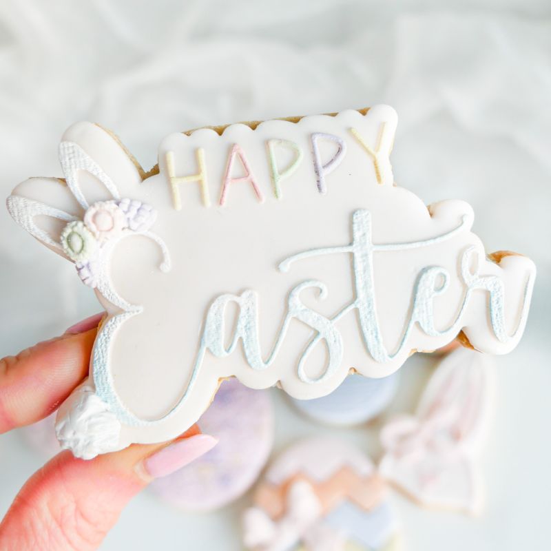 Coco Peony Happy Easter Style 4 with Ears and Tail Cookie Cutter and Embosser