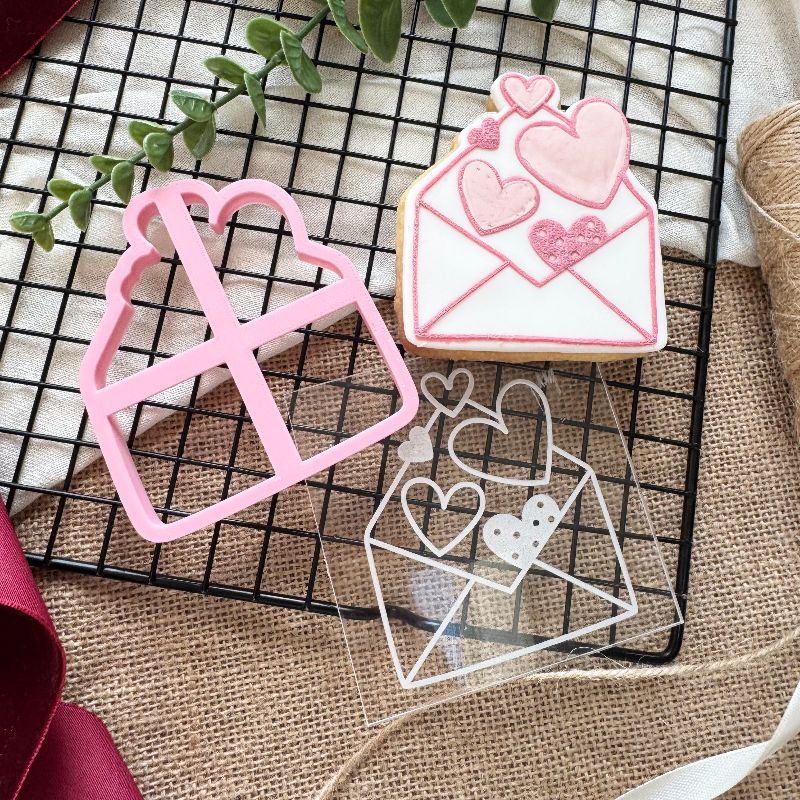 Envelope of Hearts Valentine's Cookie Cutter and Embosser