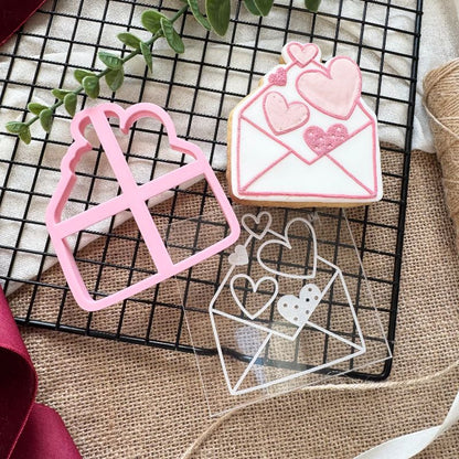 Envelope of Hearts Valentine's Cookie Cutter and Embosser