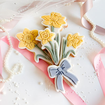 Daffodil Bouquet Flower Set Easter Spring Cookie Cutters & Stamps